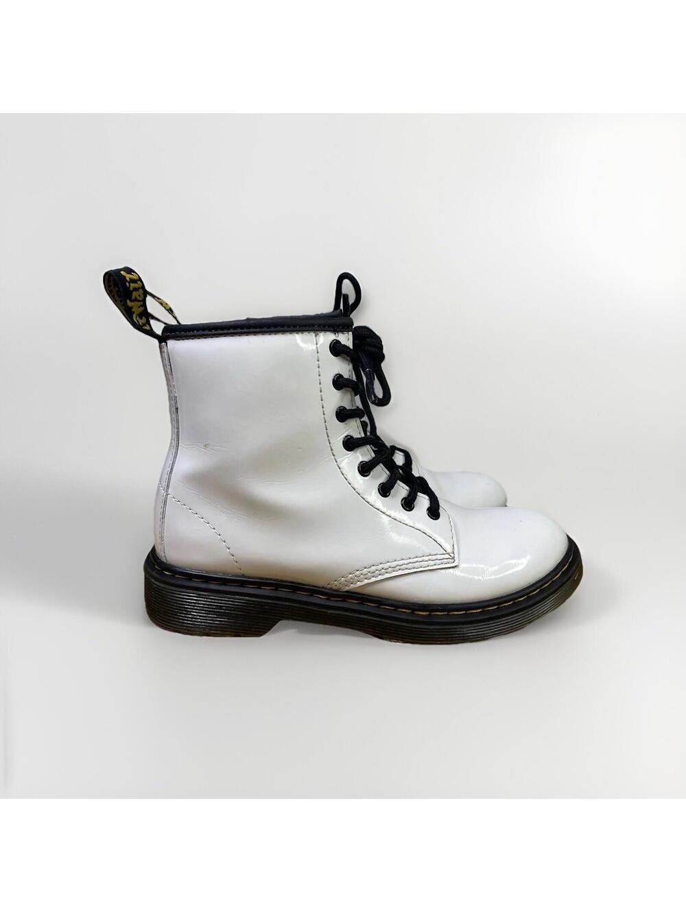 Dr Martens 1460 White Patent Leather Boots Youth US 3 UK 2 EU 34 Unisex